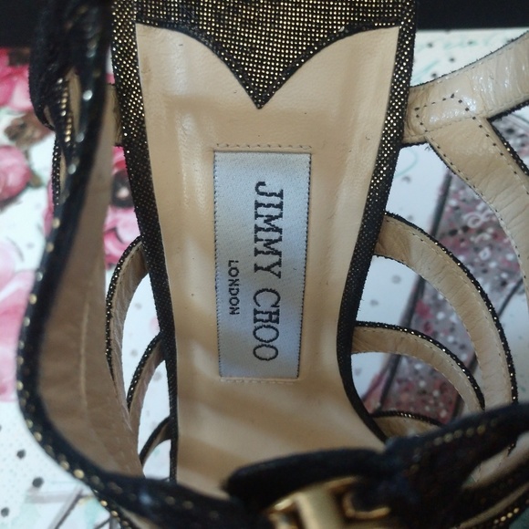 Jimmy Choo - Black/Bronze Metallic Glenys Shoes - Picture 6 of 8